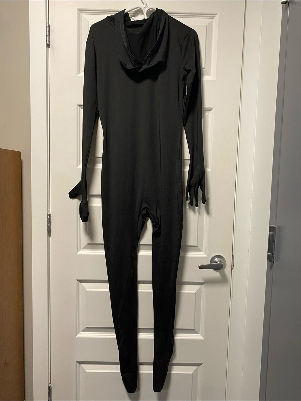 Men's Black Hooded Full-Body Suit